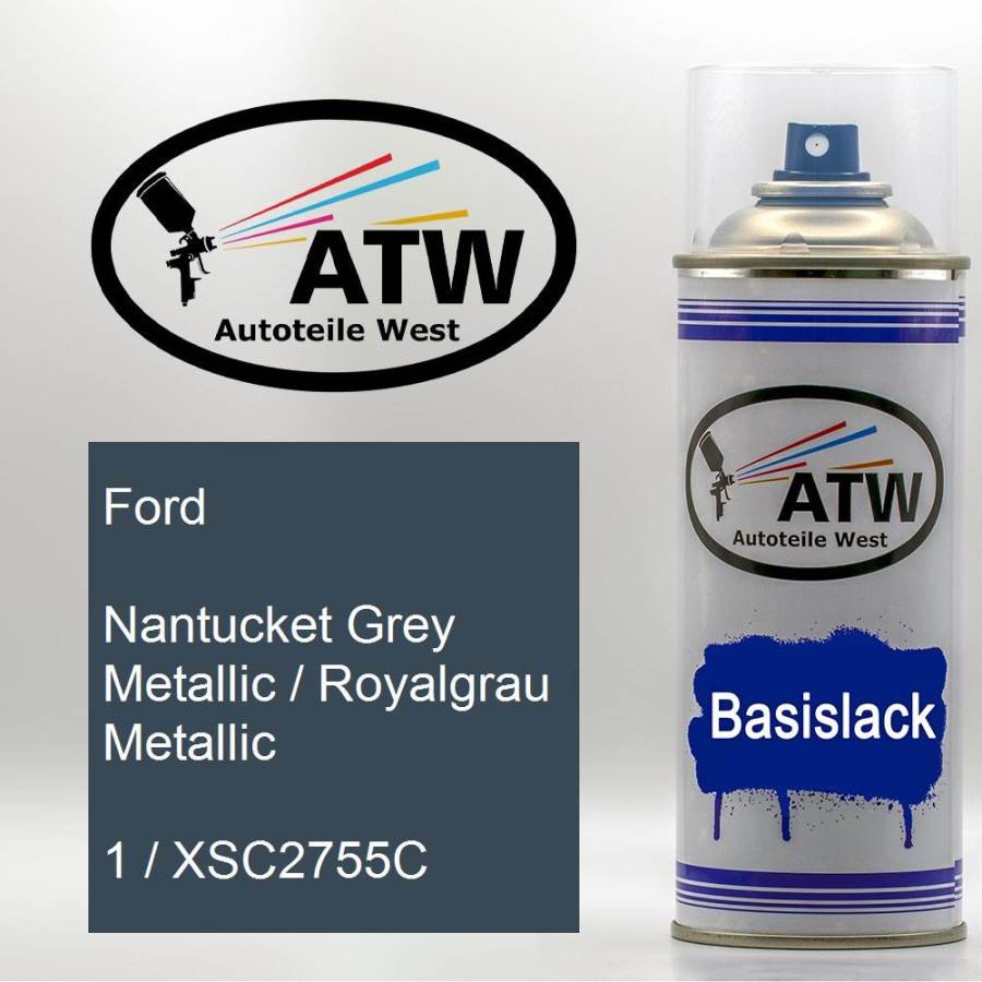 Ford, Nantucket Grey Metallic / Royalgrau Metallic, 1 / XSC2755C: 400ml Sprühdose, von ATW Autoteile West.